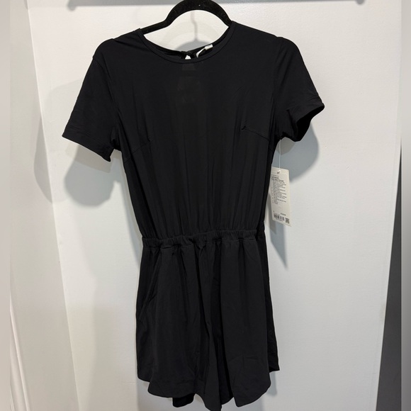 lululemon athletica Pants - Lululemon Lightweight High Neck Black Short Sleeve Romper